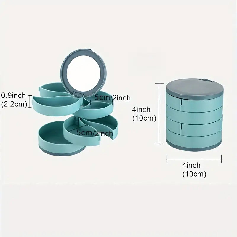 4 Layers Rotatable Jewelry Storage Box | Siopsrl