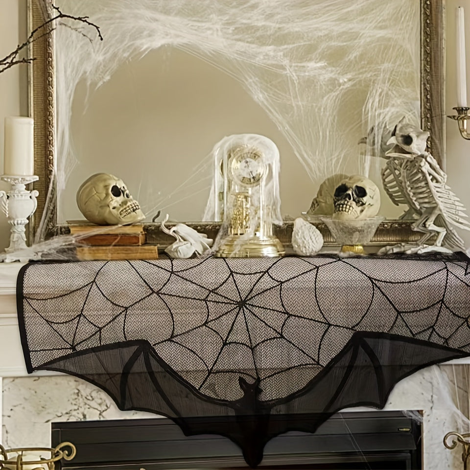 Siopsrl| Table Runner Black Lace Halloween Decoration