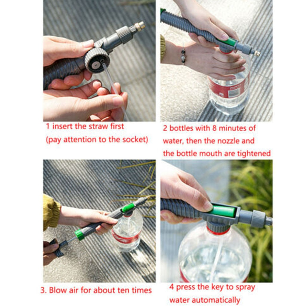 Siopsrl| Universal Bottle Garden Sprayer with High Pressure Nozzle – For Plant Watering and Cleaning
