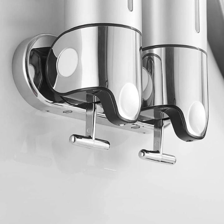 Siopsrl| Wall Mounted Soap Dispenser | SudsStation Bathroom Organizer | Stainless Steel & ABS | 16.9 fl oz | Set of 1–3