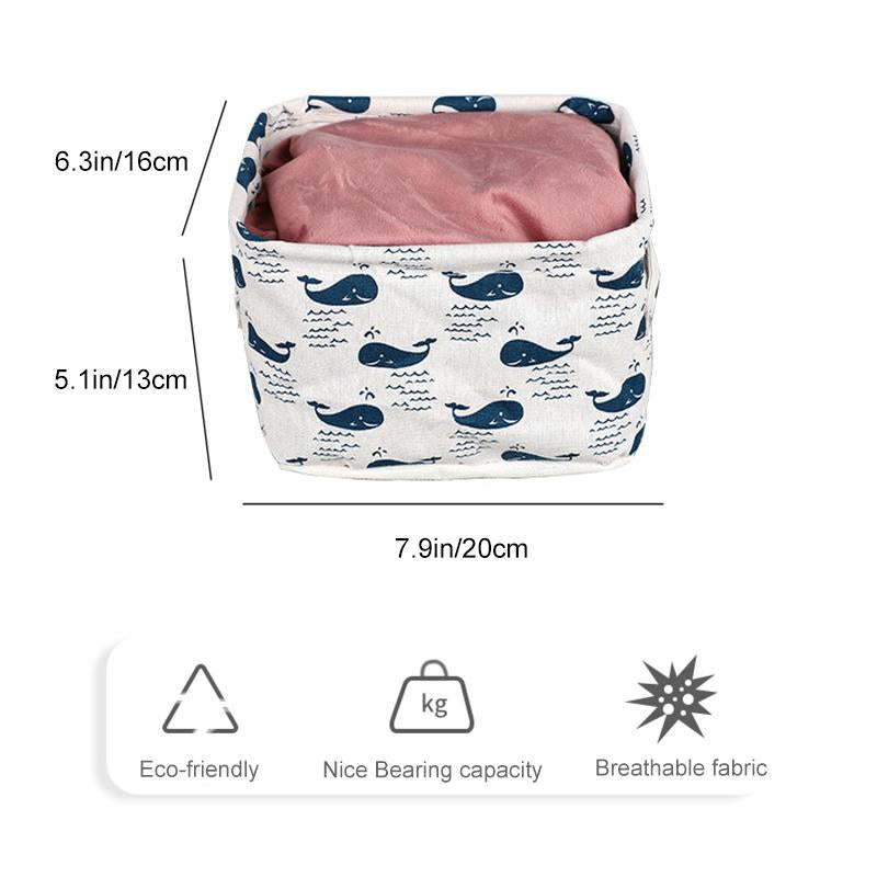 Siopsrl| Foldable Cotton Fabric Storage Basket