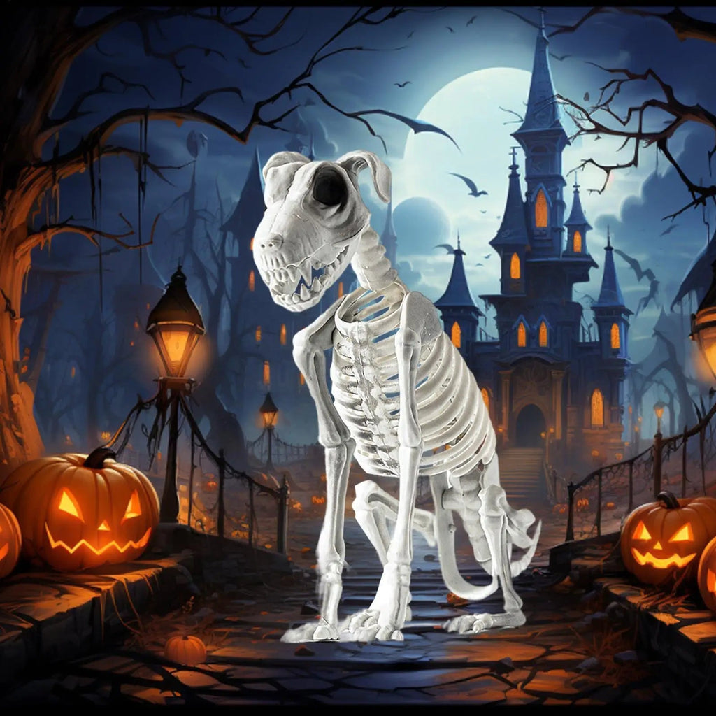 Siopsrl| Spooky Skeleton Dog Halloween Decor Statue