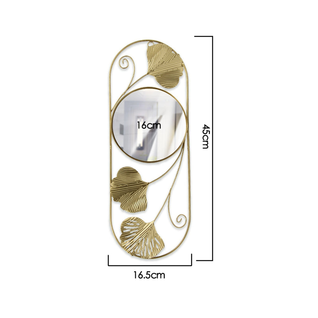 Siopsrl| Elegant Metal Ginkgo Leaf Wall Mirror