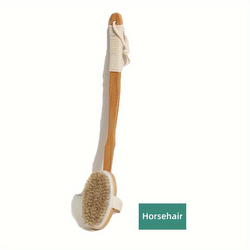 siopsrl | Back Boar Bristles Cleaning Sponge for the Shower - Long Wooden Handle Bath Sponge Brush, Soft Natural Bristles for Back Cleaning