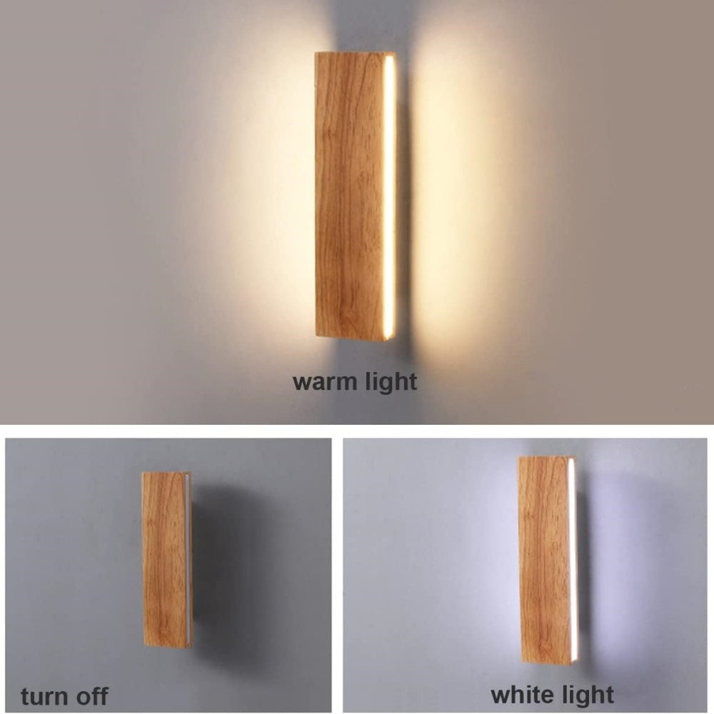 Siopsrl| Wall Light With Rotatable Wood LED Design
