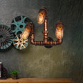 Siopsrl| 3 Bulb Wall Sconce Lighting Farmhouse Curved Arm Metal Wall Mounted Lamp in Rust for Bar