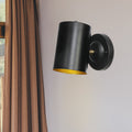 Siopsrl| 1 Light Cylindrical Wall Lamp Fixture Farmhouse Black Finish Metal Wall Mount Wall Lamp for Bedside, 4"/6" W