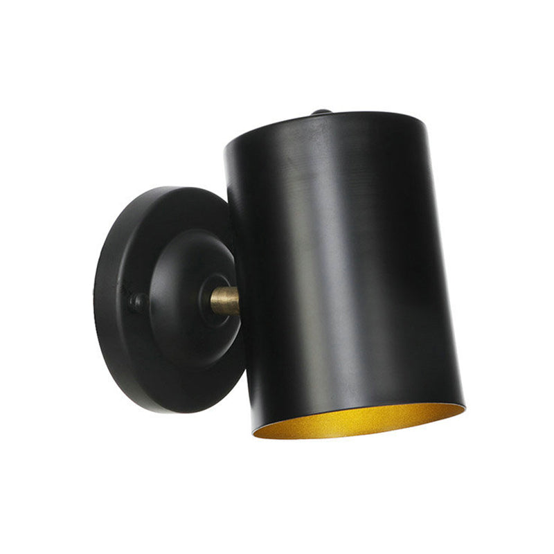 Siopsrl| 1 Light Cylindrical Wall Lamp Fixture Farmhouse Black Finish Metal Wall Mount Wall Lamp for Bedside, 4"/6" W