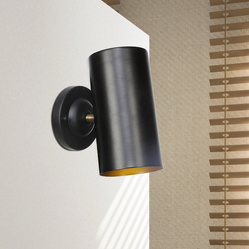 Siopsrl| 1 Light Cylindrical Wall Lamp Fixture Farmhouse Black Finish Metal Wall Mount Wall Lamp for Bedside, 4"/6" W