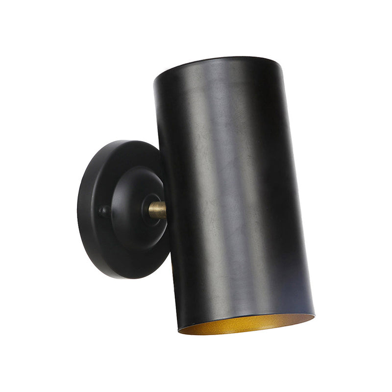 Siopsrl| 1 Light Cylindrical Wall Lamp Fixture Farmhouse Black Finish Metal Wall Mount Wall Lamp for Bedside, 4"/6" W