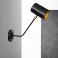 Siopsrl| Metal cylindrical wall lamp sconce industrial 6"/10" high 1-light bedroom wall lamp fixture in black with sloping arm
