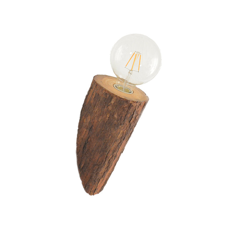 Siopsrl| Shaped tube wood wall lighting unit country house 1-head living room wall-mounted wall lamp in brown