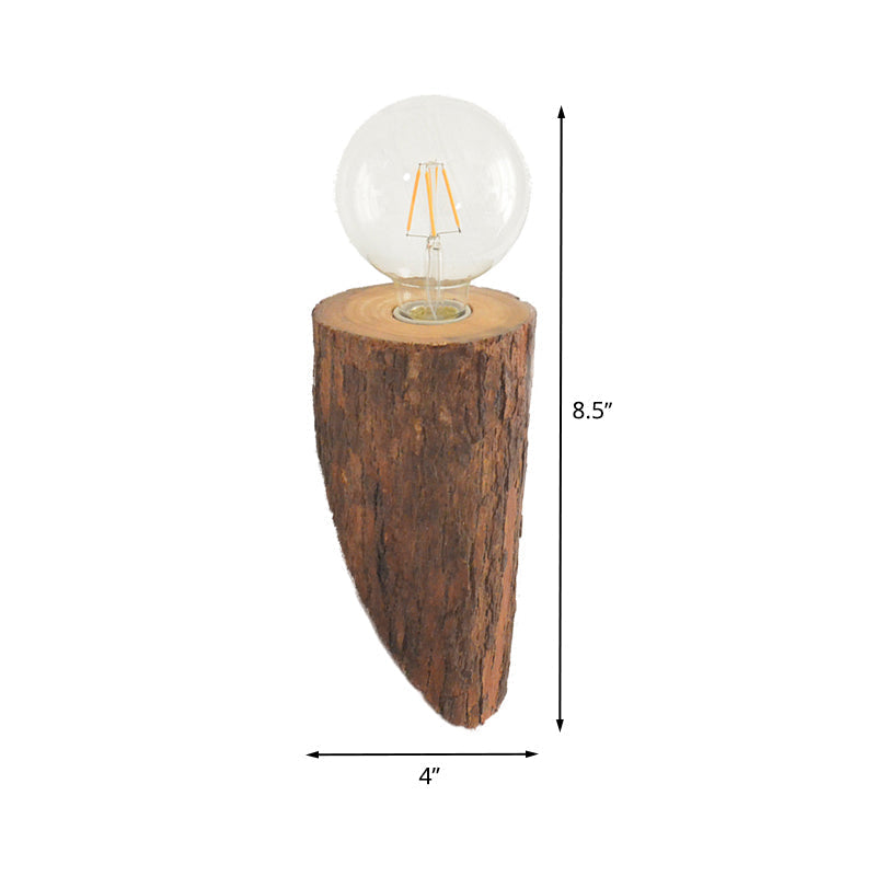 Siopsrl| Shaped tube wood wall lighting unit country house 1-head living room wall-mounted wall lamp in brown