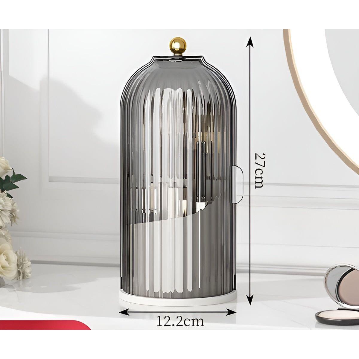 Siopsrl| Beauty SpinMate – 360° Rotating Makeup Brush Holder & Cosmetic Organiser with Dustproof Lid