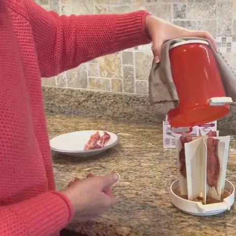 Siopsrl| Microwave Bacon Cooker | Grease-Draining Rack & Splatter Dome | BPA-Free Dishwasher Safe