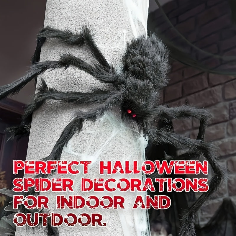 Siopsrl| WebCreeper Halloween Decoration Set – 2 Giant Spiders 50cm with Stretchy Spider Web