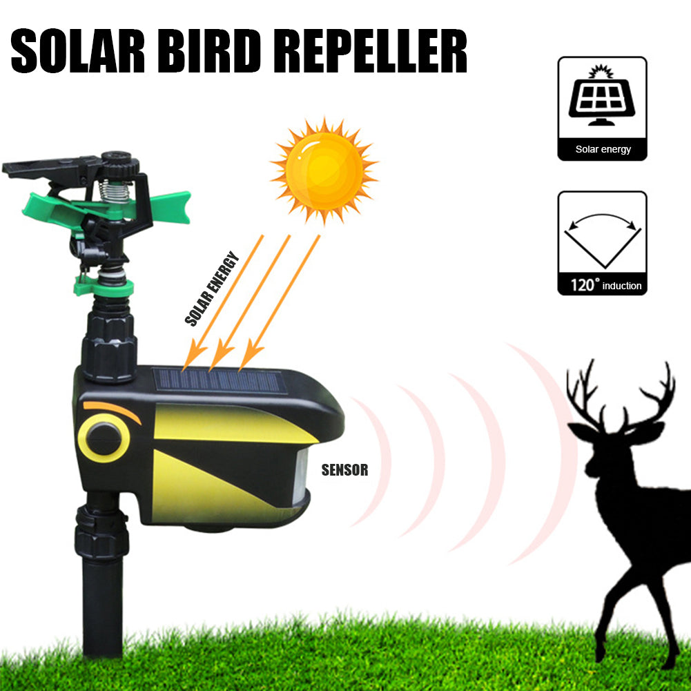 Siopsrl| Solar Powered Motion Activated Sprinkler for Deer and Garden Pest Deterrent