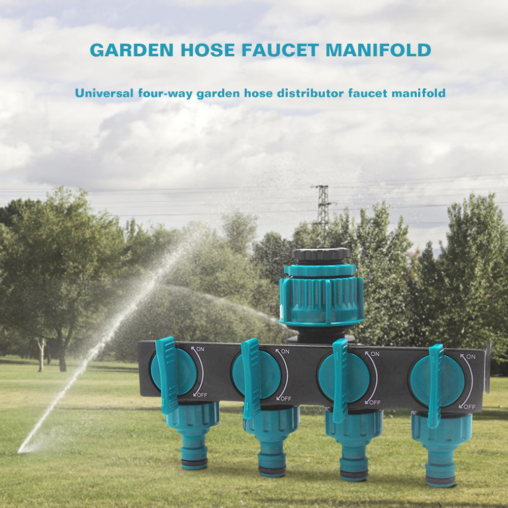 Siopsrl| Universal 4-way garden hose splitter – Adjustable faucet splitter