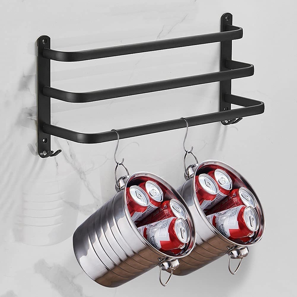 Siopsrl| FlexRack Wall-Mounted Bathroom Storage Shelf with Towel Holder – Space-Saving Aluminium Rack