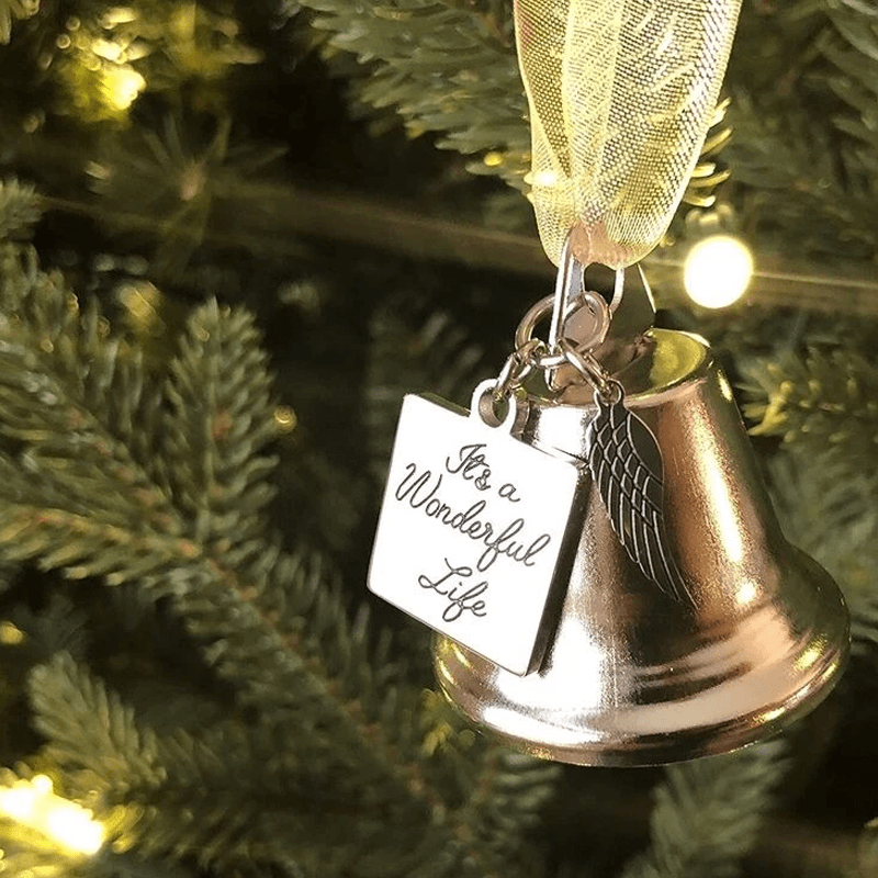 Christmas Tree Memorial Ornaments Angel Wings Bell Pendant Hanging Decoration | Siopsrl