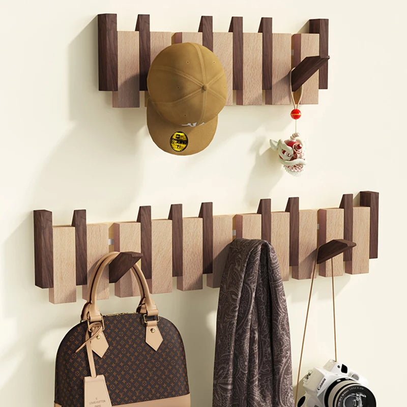 Siopsrl| Wooden Hanger with Convenient Folding Hooks