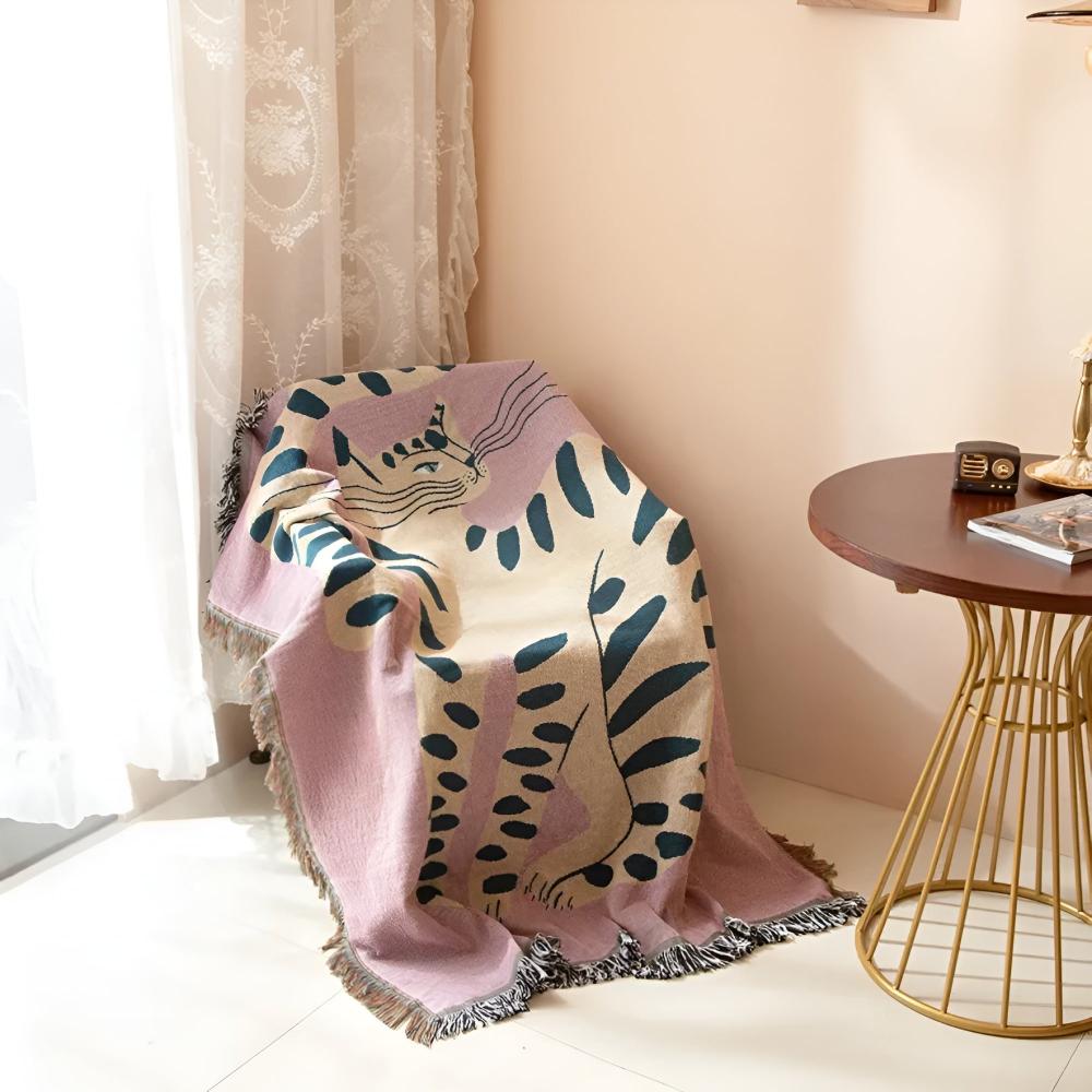 Siopsrl| Artful She Tiger Throw Blanket