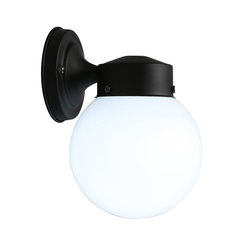 Siopsrl| Globe Wall Lamp Vintage 1 Light Mini Wall Fixture with White/Clear Glass Shade for Bathroom