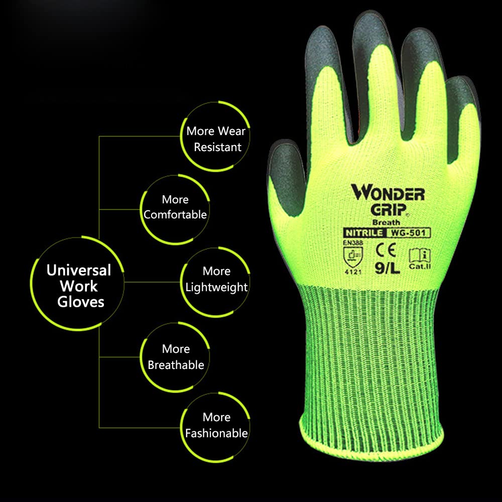 Siopsrl| Work Gloves with Wonder Grip – Non-Slip Gloves for Gardening and Craftsmanship