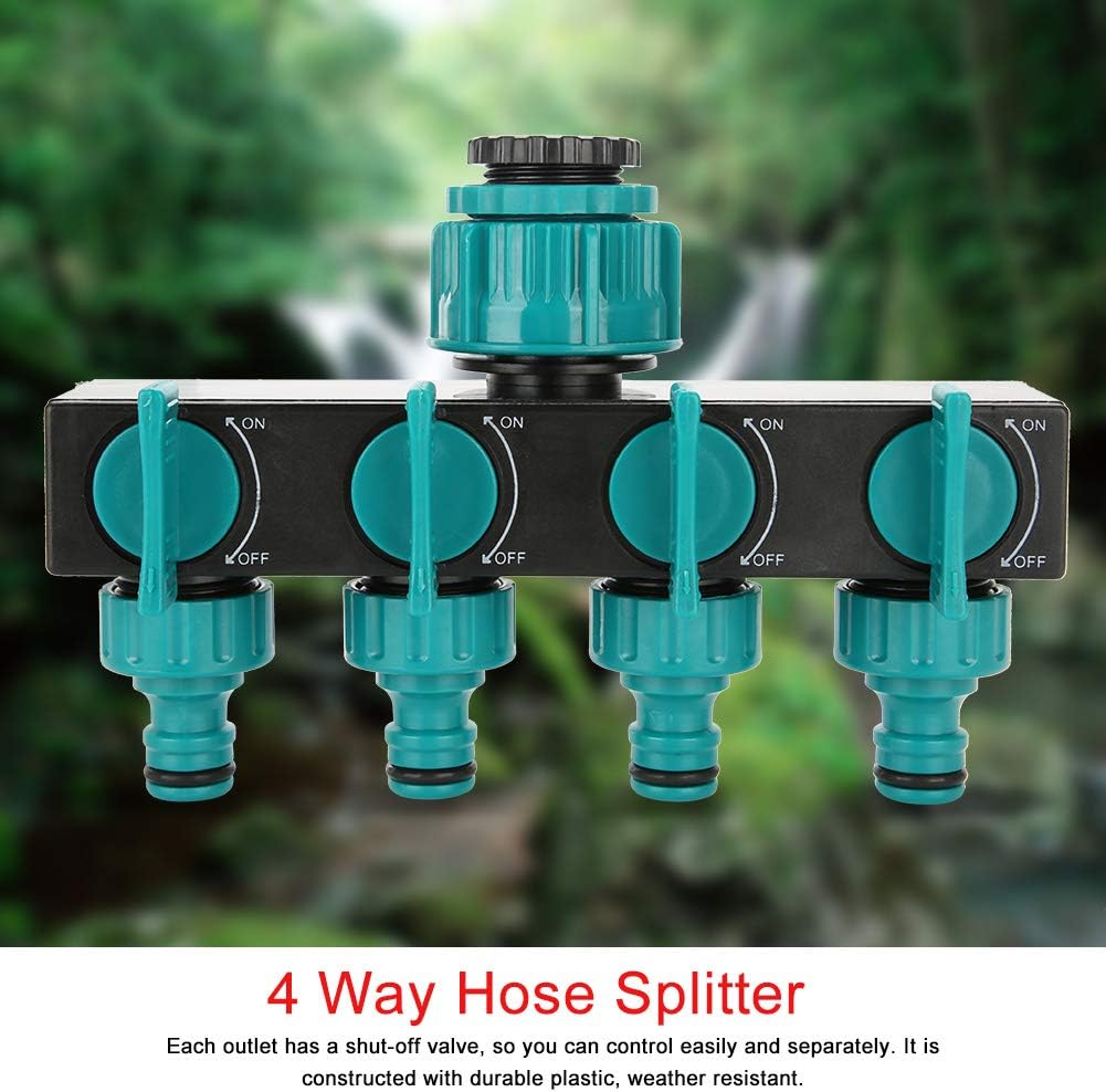 Siopsrl| Universal 4-way garden hose splitter – Adjustable faucet splitter