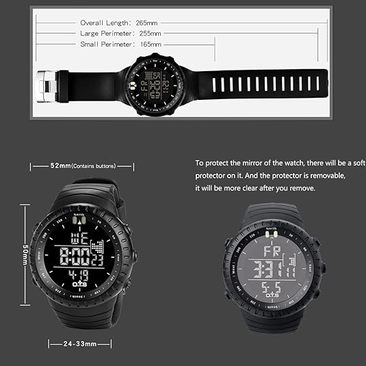 siopsrl | Henry Waterproof Men’s Digital Sports Watch – Shockproof, Tactical & LED Backlit Outdoor Timepiece