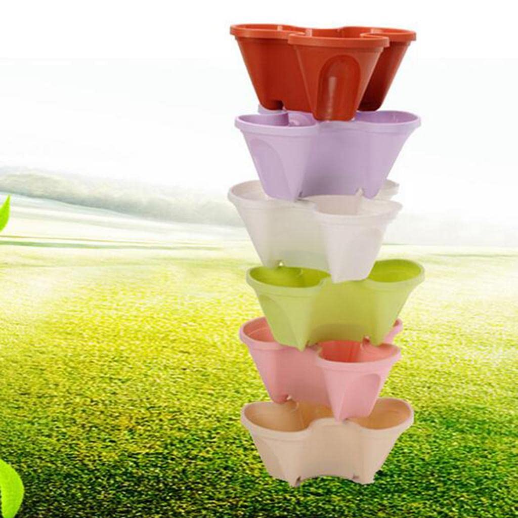 Siopsrl| Stackable Plant Tower for Herbs and Vegetables – Vertical Garden Plant Pots for Indoor and Outdoor