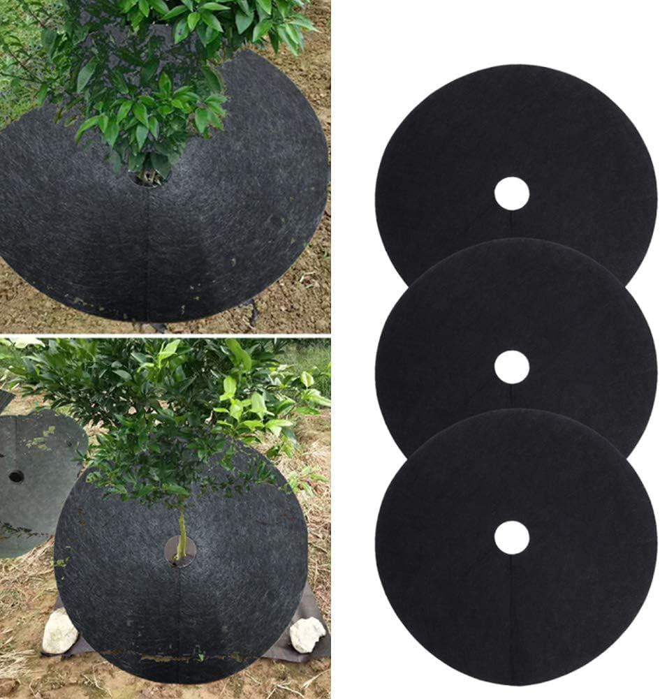 Siopsrl| Weed fleece tree disk – Breathable root protection mat for garden and plants