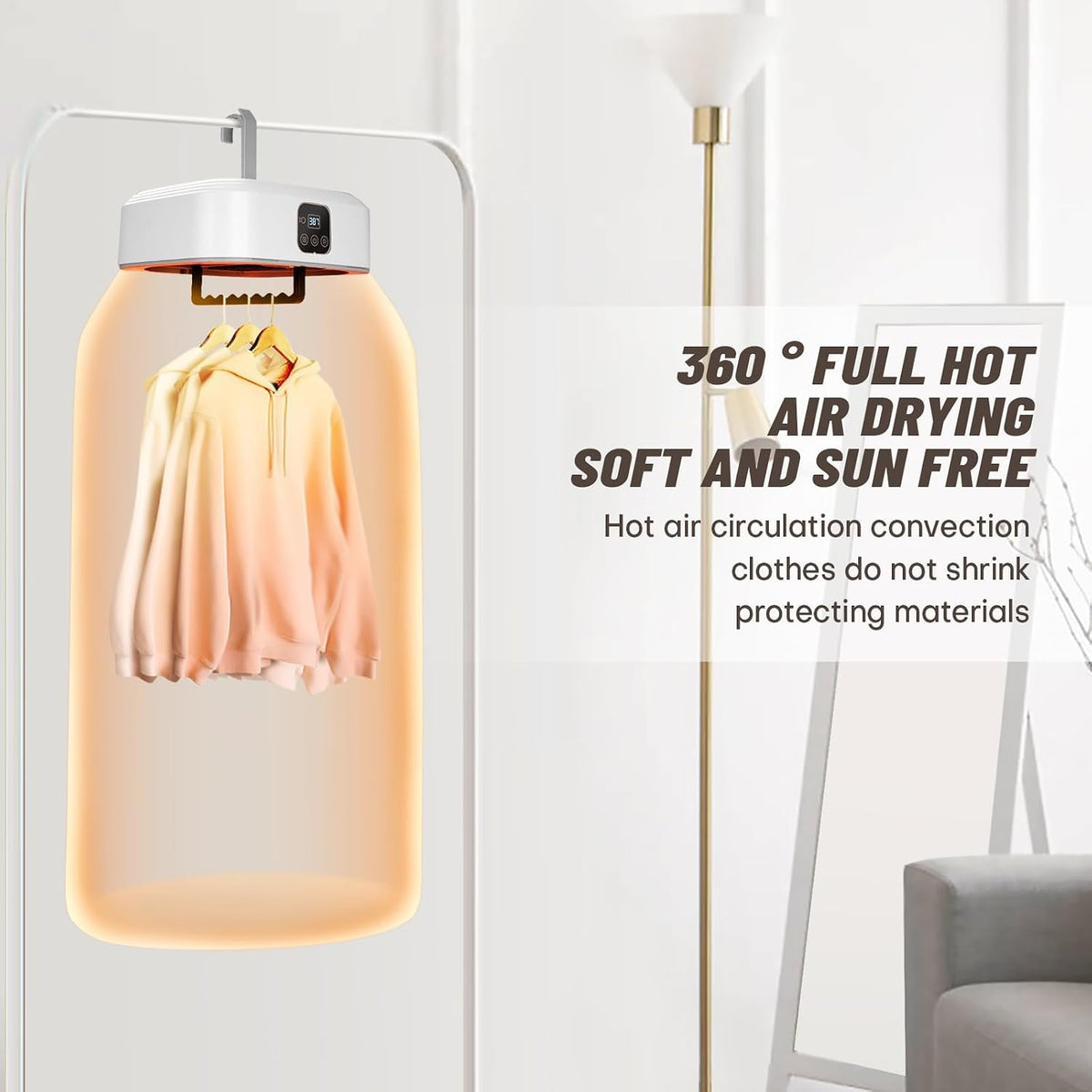 Portable Clothes Dryer - Mini Laundry Dryers with Remote Control - Small Compact Foldable Electric Drying Machine with Dry Bag for Travel RV Home & Apartment