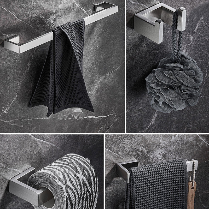 Siopsrl| Stainless Steel Bathroom Set 4-Piece Modern Style Simple Bathroom Accessory Set