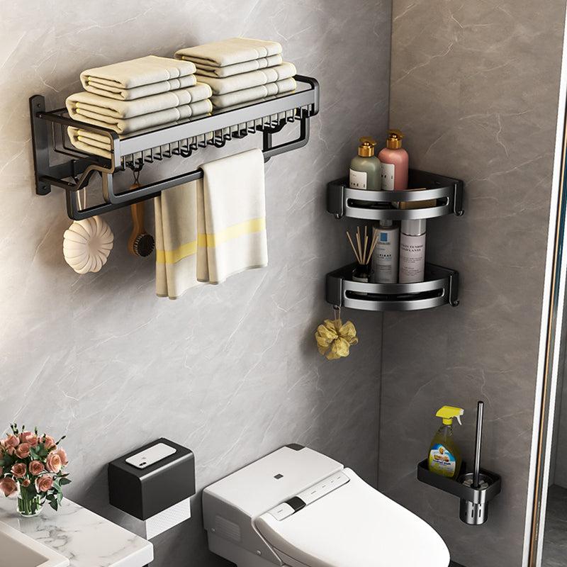 Siopsrl| Modern black metal bath hardware set towel bar bathroom hardware set