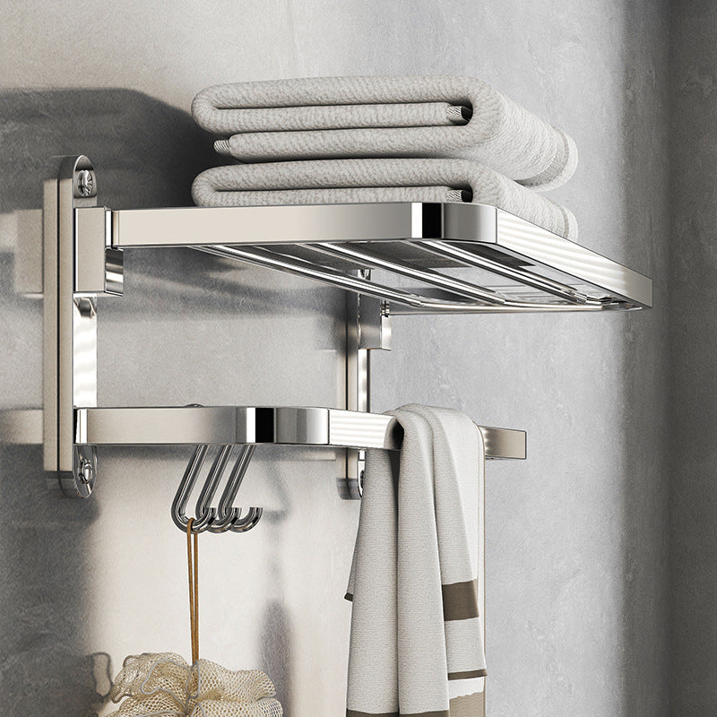 Siopsrl| Chrome Modern Bathroom Hardware Set Stainless Steel Towel Hook/Towel Rail & Bathroom Shelf