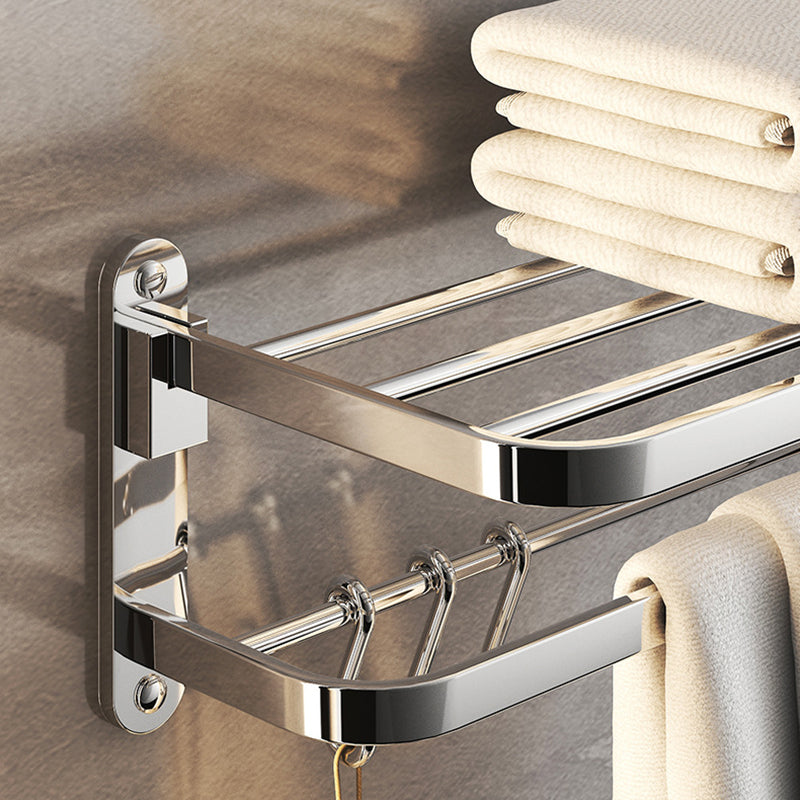 Siopsrl| Chrome Modern Bathroom Hardware Set Stainless Steel Towel Hook/Towel Rail & Bathroom Shelf