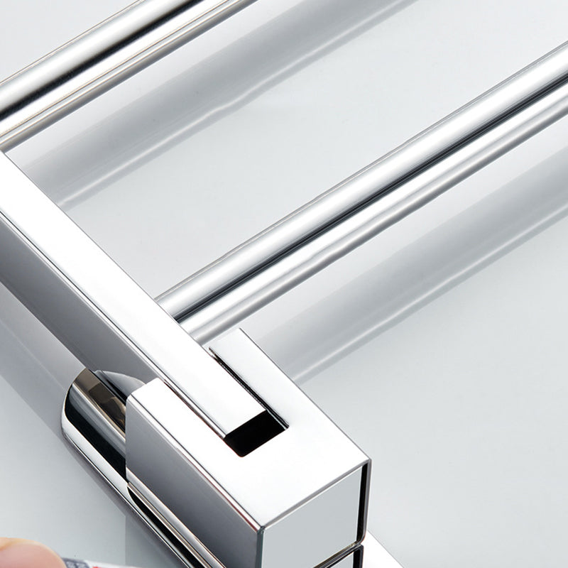 Siopsrl| Chrome Modern Bathroom Hardware Set Stainless Steel Towel Hook/Towel Rail & Bathroom Shelf
