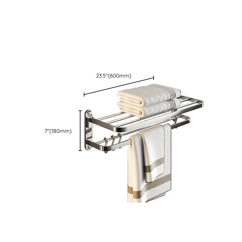 Siopsrl| Chrome Modern Bathroom Hardware Set Stainless Steel Towel Hook/Towel Rail & Bathroom Shelf