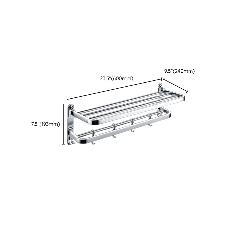 Siopsrl| Chrome Modern Bathroom Hardware Set Stainless Steel Towel Hook/Towel Rail & Bathroom Shelf