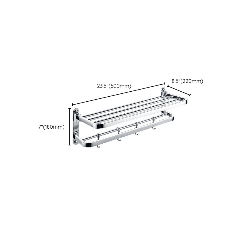 Siopsrl| Chrome Modern Bathroom Hardware Set Stainless Steel Towel Hook/Towel Rail & Bathroom Shelf