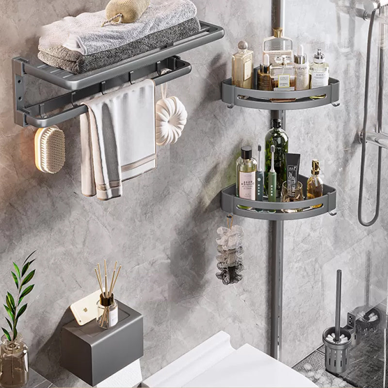 Siopsrl| Modern Bathroom Accessories Hardware Set Gray Towel Bar Bathroom Shelf Bathroom Hardware Set