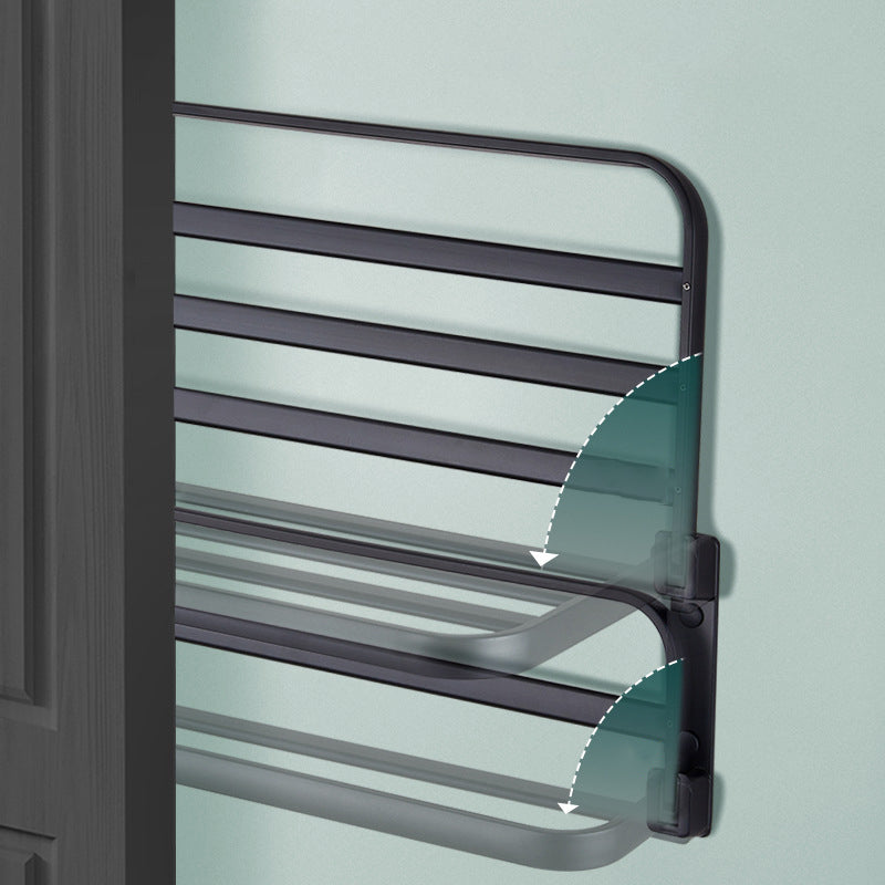 Siopsrl| Modern Bathroom Accessory Set Matte Black/Grey Bathroom Shelf/Towel Holder & Paper Holder