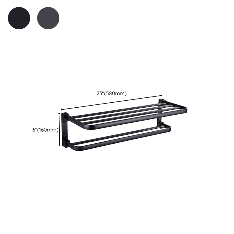 Siopsrl| Modern Bathroom Accessory Set Matte Black/Grey Bathroom Shelf/Towel Holder & Paper Holder