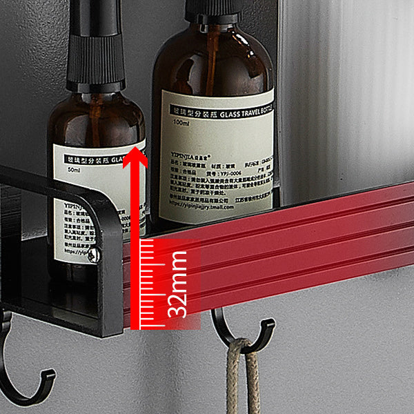 Siopsrl| Black / Silver Bathroom Accessories Aluminum Hardware Set Bathroom Shelf