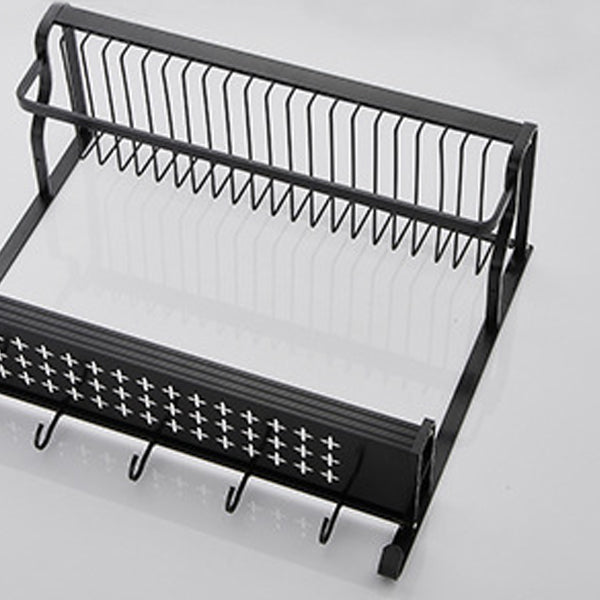 Siopsrl| Black / Silver Bathroom Accessories Aluminum Hardware Set Bathroom Shelf