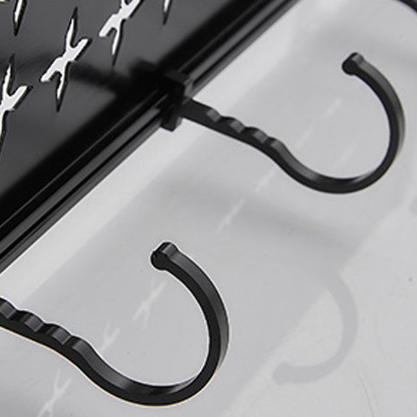 Siopsrl| Black / Silver Bathroom Accessories Aluminum Hardware Set Bathroom Shelf