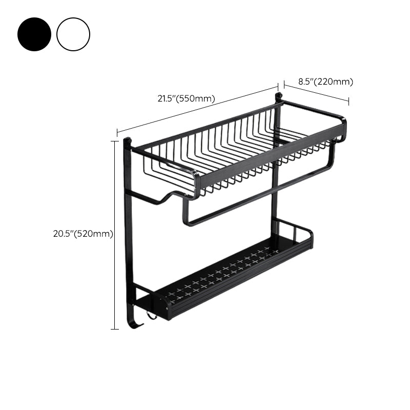 Siopsrl| Black / Silver Bathroom Accessories Aluminum Hardware Set Bathroom Shelf