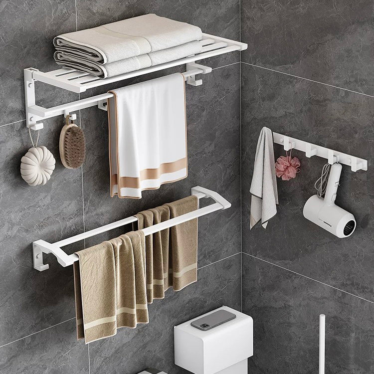 Siopsrl| Modern White Bathroom Hardware Set Towel Rack Bath Shelf Bathroom Hardware Set