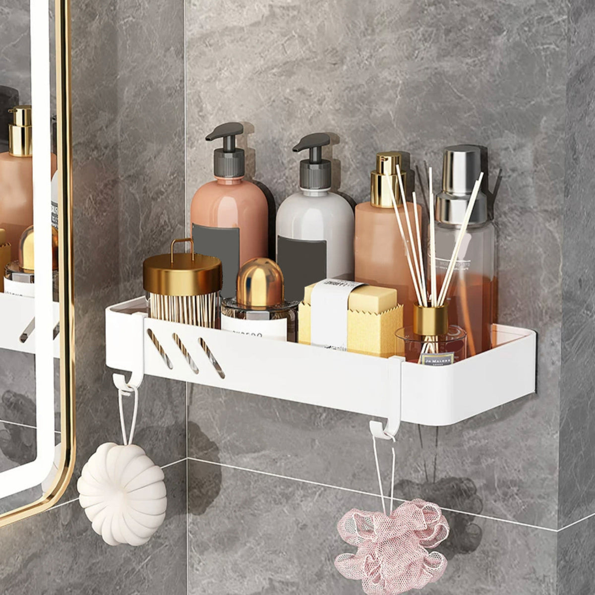Siopsrl| Modern White Bathroom Hardware Set Towel Rack Bath Shelf Bathroom Hardware Set